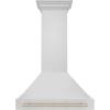 imageZLINE 36quot Autograph Edition Stainless Steel Range Hood with Stainless Steel Shell and Polished Gold Handle