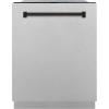 imageZLINE Autograph Edition 24 in Monument Series 3rd Rack Top Control BuiltIn Tall Tub Dishwasher with Satin Stainless Steel Panel and Matte Black Handle 45dBa DWMTZSN24MB