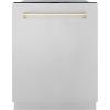 imageZLINE Autograph Edition 24quot 3rd Rack Top Touch Control Tall Tub Dishwasher in Stainless Steel with Gold Handle 51dBa DWMTZ30424G