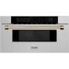 imageZLINE Autograph Edition 30 in 12 cu ft BuiltIn Microwave Drawer in Satin Stainless Steel with Champagne Bronze Accents MWDZ30SSCB
