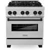 imageZLINE Autograph Edition 30 in 40 cu ft Legacy Dual Fuel Range with 4 Burner Gas Cooktop and Electric Convection Oven in Satin Stainless Steel and Matte Black Accents RASZSN30MB