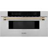 imageZLINE Autograph Edition 30quot 12 cu ft BuiltIn Microwave Drawer in Stainless Steel with Champagne Bronze Accents