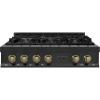 imageZLINE Autograph Edition 36 in Legacy Gas Rangetop with 6 Burners and Porcelain Cooktop in Black Stainless Steel with Champagne Bronze Accents RTBZ36CB