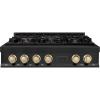 imageZLINE Autograph Edition 36 in Legacy Gas Rangetop with 6 Burners and Porcelain Cooktop in Black Stainless Steel with Polished Gold Accents RTBZ36G