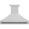 imageZLINE Autograph Edition 48 in Satin Stainless Steel Wall Mount Range Hood with Matte Black Handle 8654SNZ48MB