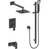 imageZLine BLSSHSMB Bliss Rainfall Shower System Matte Black Rain Shower Technology Integrated Diverter System PVD Technology Durable Construction ADA Compliant