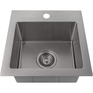 imageZLINE 15 in Donner Topmount Single Bowl Bar Kitchen Sink in Stainless Steel STS15