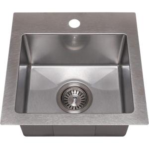 imageZLINE 15 in Donner Topmount Single Bowl Satin Stainless Steel Bar Kitchen Sink STS15S