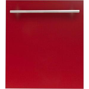 imageZLINE 24 in Top Control Dishwasher in Red Gloss 120Volt with Stainless Steel Tub and Modern Style Handle