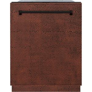 imageZLINE 24quot Monument Series 3rd Rack Top Touch Control Dishwasher in Hand Hammered Copper with Stainless Steel Tub DWMTHH24