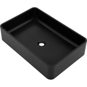 imageZLINE 24quot Siena Square Vessel Bath Sink in Matte Black SKQVSQMB24
