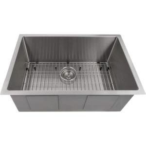 imageZLINE 27 in Meribel Undermount Single Bowl Stainless Steel Kitchen Sink with Bottom Grid SRS27