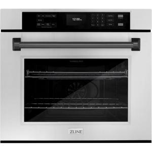 imageZLINE 30 in Autograph Edition Professional True Convection Single Wall Oven with Air Fry and Self Clean in Stainless Steel with Matte Black Handle WASZ30MB