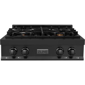 imageZLINE 30 in Legacy Gas Rangetop with 4 Burners and Porcelain Cooktop in Black Stainless Steel RTB30