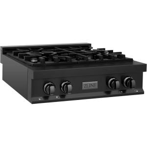 imageZLINE 30 in Porcelain Rangetop in Black Stainless with 4 Gas Burners RTB30