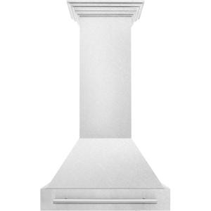 imageZLINE 30 in Satin Stainless Steel Wall Mount Range Hood with Stainless Steel Handle 8654SNX30