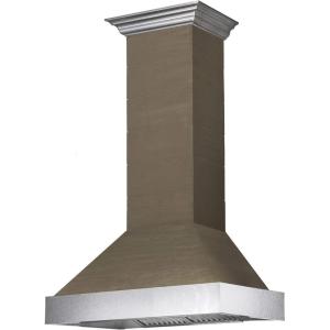imageZLINE 30 in Shiplap Wooden Wall Range Hood with Stainless Steel Accent  Includes Motor 365YY30