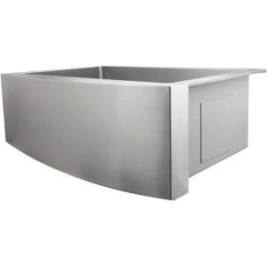imageZLINE 30 in Zermatt Farmhouse Apron Mount Single Bowl Stainless Steel Kitchen Sink with Bottom Grid SAS30
