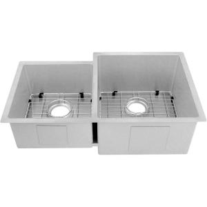 imageZLINE 32 in Jackson Undermount Double Bowl Satin Stainless Steel Kitchen Sink with Bottom Grid SRDL32S