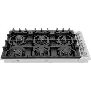 imageZLINE 36 in Gas Cooktop with 6 Burners and Black Porcelain Top RC36PBT