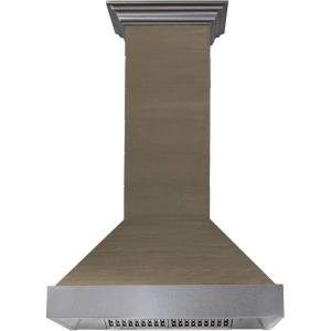 imageZLINE 36quot Shiplap Wooden Wall Range Hood with Stainless Steel Accent  Includes Motor 365YY36