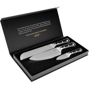 imageZLINE 3Piece Professional Japanese Damascus Steel Kitchen Knife Set KSETTJD3