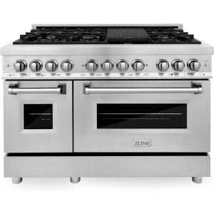 imageZLINE 48 in 60 cu ft Legacy Dual Fuel Range with 7 Burner Gas Cooktop and 2 Electric Ovens in Stainless Steel RA48