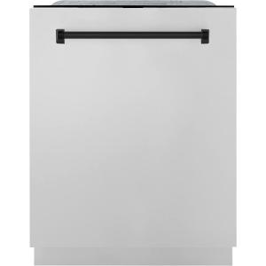 imageZLINE Autograph Edition 24quot 3rd Rack Top Control Tall Tub Dishwasher in Stainless Steel with Matte Black Handle 51dBa DWMTZ30424MB
