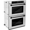 imageZLINE 30 in Autograph Edition Professional True Convection Double Wall Oven with Air Fry and Self Clean in Stainless Steel with Matte Black Handles WADZ30MB