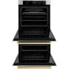 imageZLINE 30 in Autograph Edition Professional True Convection Double Wall Oven with Air Fry and Self Clean in Stainless Steel with White Matte Doors and Champagne Bronze Handles WADZWM30CB