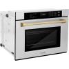 imageZLINE 30 in Autograph Edition Professional True Convection Single Wall Oven with Air Fry and Self Clean in Stainless Steel with Champagne Bronze Handle WASZ30CB