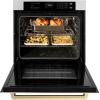 imageZLINE 30 in Autograph Edition Professional True Convection Single Wall Oven with Air Fry and Self Clean in Stainless Steel with White Matte Door and Champagne Bronze Handle WASZWM30CB