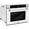 imageZLINE 30 in Professional True Convection Single Wall Oven with Air Fry and Self Clean in Satin Stainless Steel with White Matte Door WASSWM30