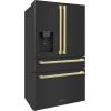 imageZLINE Autograph 36 in Black Steel CounterDepth Refrigerator wBronze Handles RFMZW36BSFCB