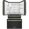 imageZLINE Autograph 36 in Black Steel CounterDepth Refrigerator wBronze Handles RFMZW36BSFCB