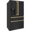 imageZLINE Autograph 36 in Black Steel CounterDepth Refrigerator with Gold Handles RFMZW36BSG