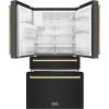 imageZLINE Autograph 36 in Black Steel CounterDepth Refrigerator with Gold Handles RFMZW36BSG