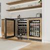 imageZLINE Autograph Edition 24 in Touchstone 151 Can Beverage Fridge With Panel Ready Glass Door And Polished Gold Handle RBSPOZ24G