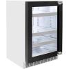 imageZLINE Autograph Edition 24 in Touchstone 151 Can Beverage Fridge With Panel Ready Glass Door And Polished Gold Handle RBSPOZ24G