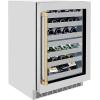 imageZLINE Autograph Edition 24 in Touchstone Dual Zone 44 Bottle Wine Cooler With Stainless Steel Glass Door And Champagne Bronze Handle RWDOZGS24CB