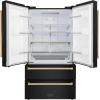 imageZLINE Autograph Edition 36 in 225 cu ft CounterDepth French Door Refrigerator with Ice Maker in FingerprintResistant Black Stainless Steel with Polished Gold Traditional Handles RFMZ36BSG
