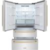 imageZLINE Autograph Edition 36 in 225 cu ft CounterDepth French Door Refrigerator with Ice Maker in FingerprintResistant Stainless Steel with Champagne Bronze Traditional Handles RFMZ36CB