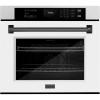 imageZLINE 30 in Autograph Edition Professional True Convection Single Wall Oven with Air Fry and Self Clean in Satin Stainless Steel with White Matte Door and Matte Black Handle WASSZWM30MB