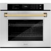 imageZLINE 30 in Autograph Edition Professional True Convection Single Wall Oven with Air Fry and Self Clean in Stainless Steel with Polished Gold Handle WASZ30G