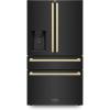 imageZLINE Autograph 36 in Black Steel CounterDepth Refrigerator wBronze Handles RFMZW36BSFCB