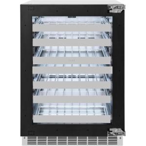 imageZLINE Autograph Edition 24 in Touchstone Dual Zone 44 Bottle Wine Cooler With Panel Ready Glass Door And Matte Black Handle RWDPOZ24MB