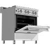 imageZLINE 30 in 40 cu ft Legacy Dual Fuel Range with 4 Burner Gas Cooktop and Electric Convection Oven in Satin Stainless Steel and White Matte Door RASWM30