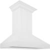 imageZLINE 30 in Wooden Wall Mount Range Hood in Shiplap Bright White Finish KPWW3036 in