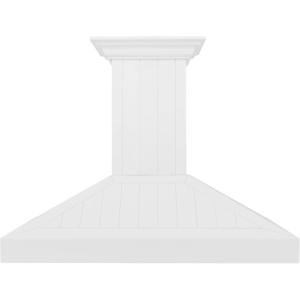 imageZLINE 30 in Wooden Wall Mount Range Hood in Shiplap Bright White Finish KPWW3048 in