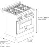 imageZLINE 30 in 40 cu ft Legacy Dual Fuel Range with 4 Burner Gas Cooktop and Electric Convection Oven in Satin Stainless Steel and Red Matte Door RASRM30